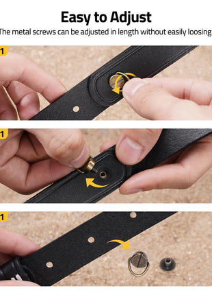 CVLIFE leather sling featuring easytoadjust in black