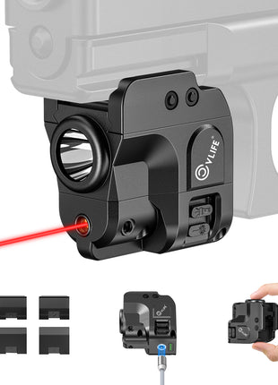 CVLIFE Magnetic Rechargeable 200 Lumens Laser Tactical Flashlight Combo
