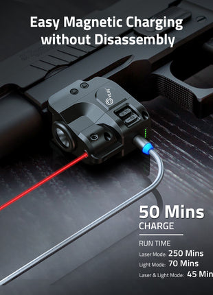 Magnetic Rechargeable 200 Lumens Laser Tactical Flashlight
