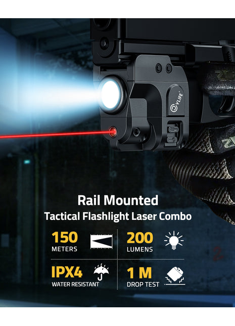 200 Lumens Laser Tactical Flashlight Combo