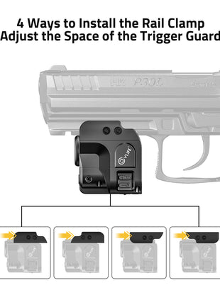 How to install the rail clamp for tactical flashlight?