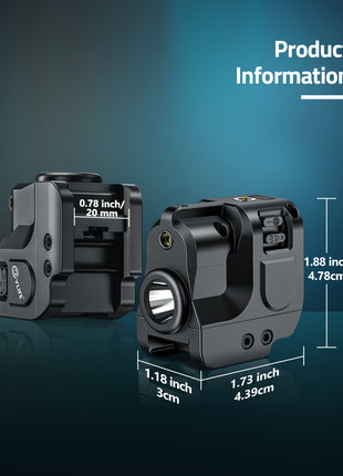 200 Lumens Laser Tactical Flashlight Dimension