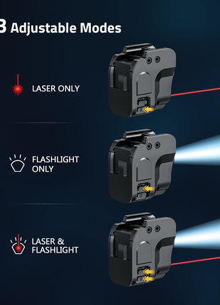 200 Lumens Laser Tactical Flashlight Combo with 3 Adjustable Modes