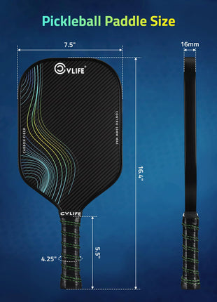 CVLIFE One-piece Carbon Fiber featuring pickleballpaddlesize vlife