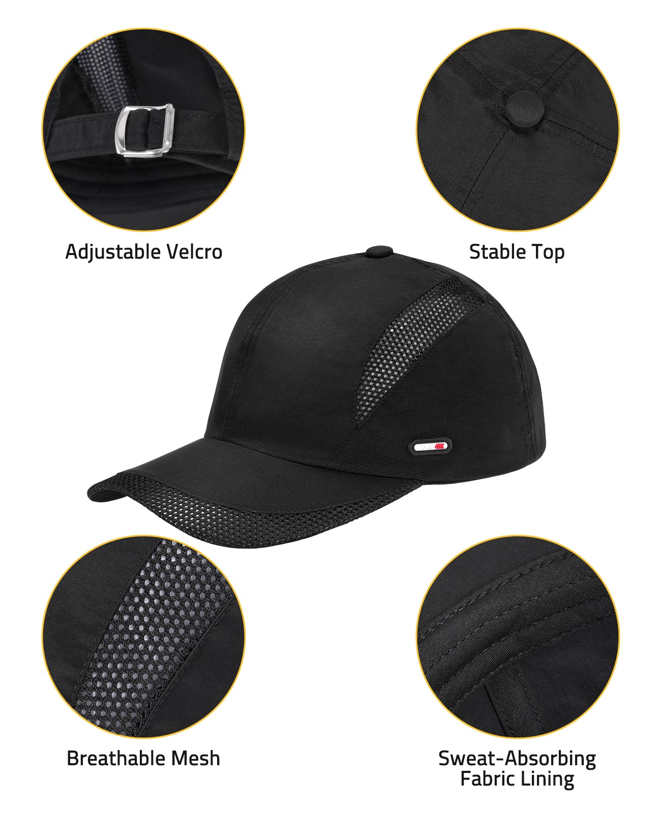 Berretto Unisex A Rete Traspirante - Cappellino Da Baseball Snapback Asciugatura Rapida, Ideale Per Corsa E Tennis (Blu Marino)