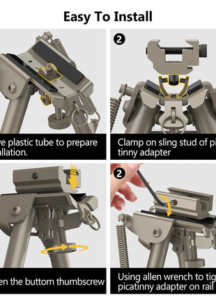 CVLIFE Picatinny Bipod featuring picatinny adapter on rail