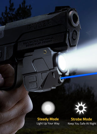 Tactical Flashlight with Blue Laser Light and Strobe Mode
