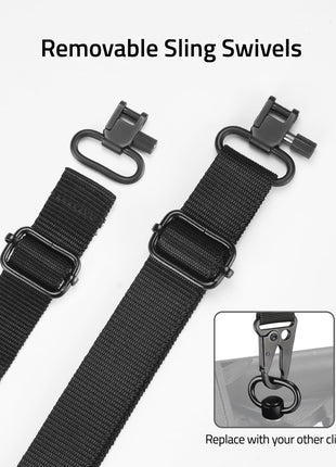 CVLIFE Point Rifle Sling featuring removable sling swivels replace with your other clip