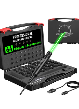 CVLIFE Rechargeable Bore Sight Laser Kit featuring laser bore sight kit adapters&rechargeable in green laser