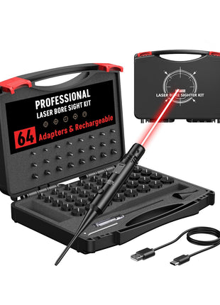 CVLIFE Rechargeable Bore Sight Laser Kit featuring laser bore sight kit adapters&rechargeable in red laser
