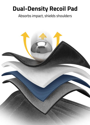 CVLIFE Recoil Pad featuring dual-density recoil pad absorbs impact, shields shoulders in black