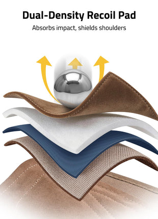 CVLIFE Recoil Pad featuring dual-density recoil pad absorbs impact, shields shoulders in brown