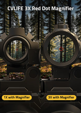 CVLIFE Red Dot Magnifier featuring 3x red dot magnifier