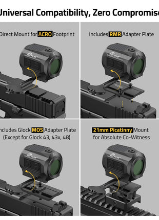 CVLIFE Red Dot Sight featuring direct mount for acro footprint