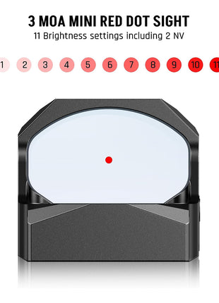 3 MOA Mini Red Dot Sight with 11 Brightnes Settings