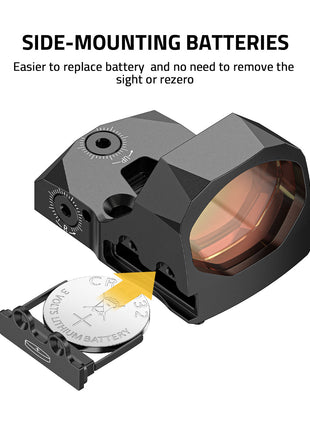 Red Dot Sight with Side-Mounting Batteries