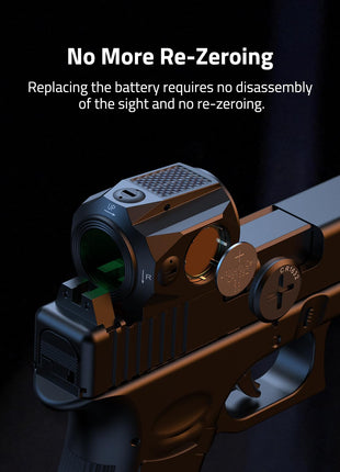 CVLIFE Red Dot Sight featuring replacing the battery requires no disassembly