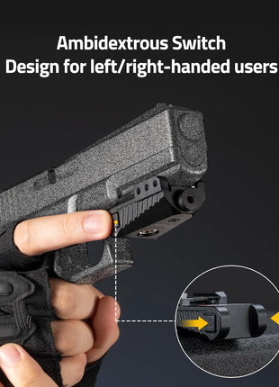 Laser Sight for Pistols with Press Button Switch for Left/Right-Handed Users