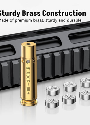 Sturdy and Durable 300BLK Laser Bore Sighter with 6pcs Batteries