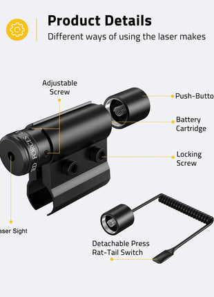 The structure details of red laser sight with detachable pressure switch