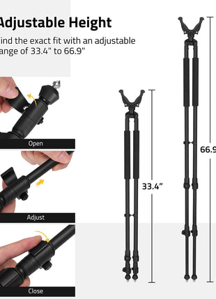 CVLIFE rifle bipod featuring adjustable height find the exact fit with an adjustable in black