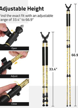 CVLIFE rifle bipod featuring adjustable height find the exact fit with an adjustable in leaf camo
