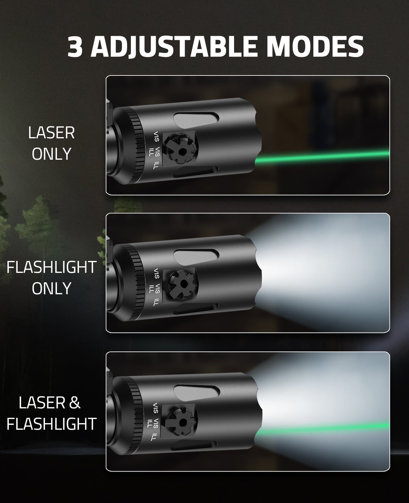 Compact Green DOT Sight Flashlight Combo Tactical Green Laser Sights With Picatinny Rail Mount Compact Green DOT Sight Flashlight Combo Tactical Green Laser Sights With Picatinny Rail Mount
