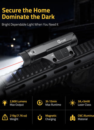 CVLIFE Rifle Light Laser featuring weight charging material in light with red beam