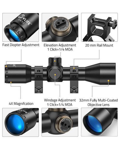 CVLIFE Quick-Release 20mm Mount featuring elevation adjustment rail mount
