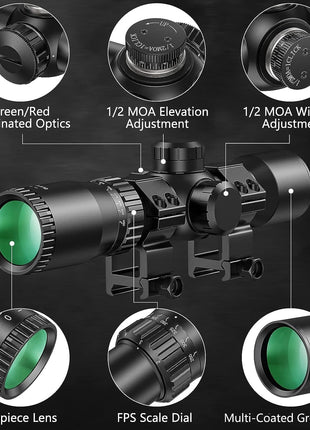 CVLIFE 20mm Scope Rings featuring fps scale dial multi-coated green lens