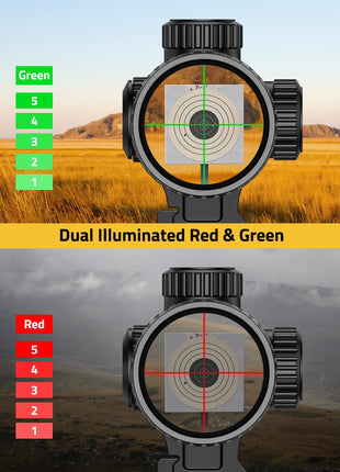 CVLIFE Rifle Scope featuring dual llluminatedred&green red