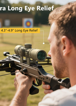 CVLIFE Optic Crossbow Scope featuring ultra long eye relief in flat dark earth