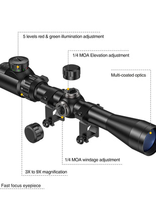 CVLIFE 3-9x40 Rifle Scope featuring fastfocus eyepiece