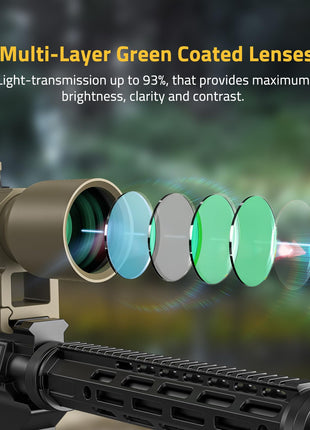 CVLIFE Optic Crossbow Scope featuring multi-layer green coated lenses in flat dark earth