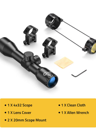 CVLIFE Compact Scope Rangefinder Reticle Scope 20mm Mounts featuring 2 x scope mount