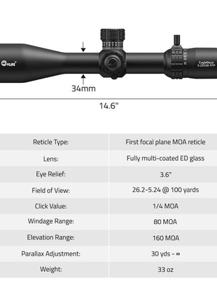 CVLIFE Scope ED Glass featuring firstfocal plane moa reticle lens fully multi-coated ed glass
