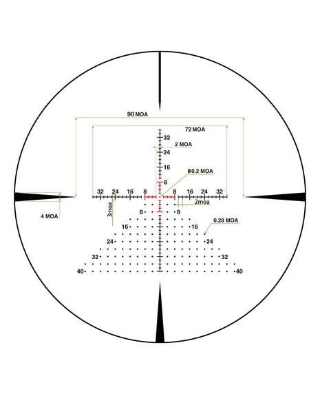 CVLIFE 5x25x56 FFP scope featuring 90moa