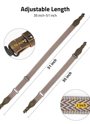 CVLIFE rifle sling featuring adjustable length, 35 inch x 51 inch x 0.79 inch in mixed brown