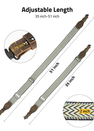 CVLIFE rifle sling featuring adjustable length, 35 inch x 51inch x 0.79 inch in mixed green