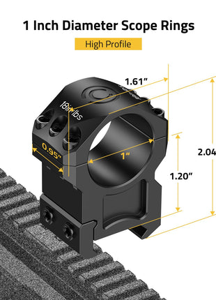 CVLIFE Precision Scope Rings featuring diameter scope rings high profile 1inch x 1.20inch