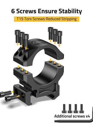 CVLIFE 6-screw Ring featuring ensure stability 30mm x 1.00 inch