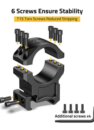 CVLIFE 6-screw Ring featuring ensure stability 30mm x 1.26inch