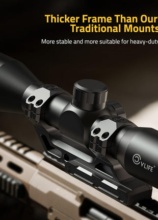 CVLIFE Offset Dual Ring Scope Mount Picatinny Rails featuring traditional mounts more stable and more suitable for heavy-duty