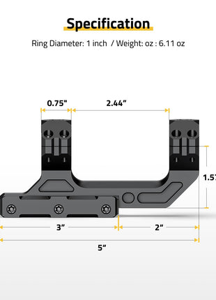 CVLIFE Cantilever Scope Mount featuring specification 1 Inch