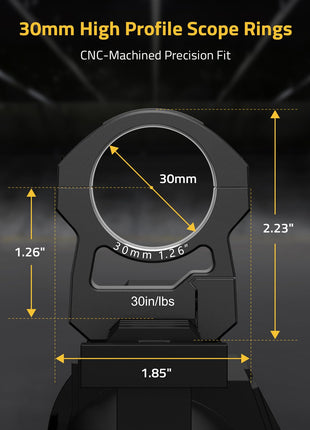 CVLIFE Pre-Lapped Precision CNC Machined Mounts featuring high profile scope rings cnc-machined precision fit