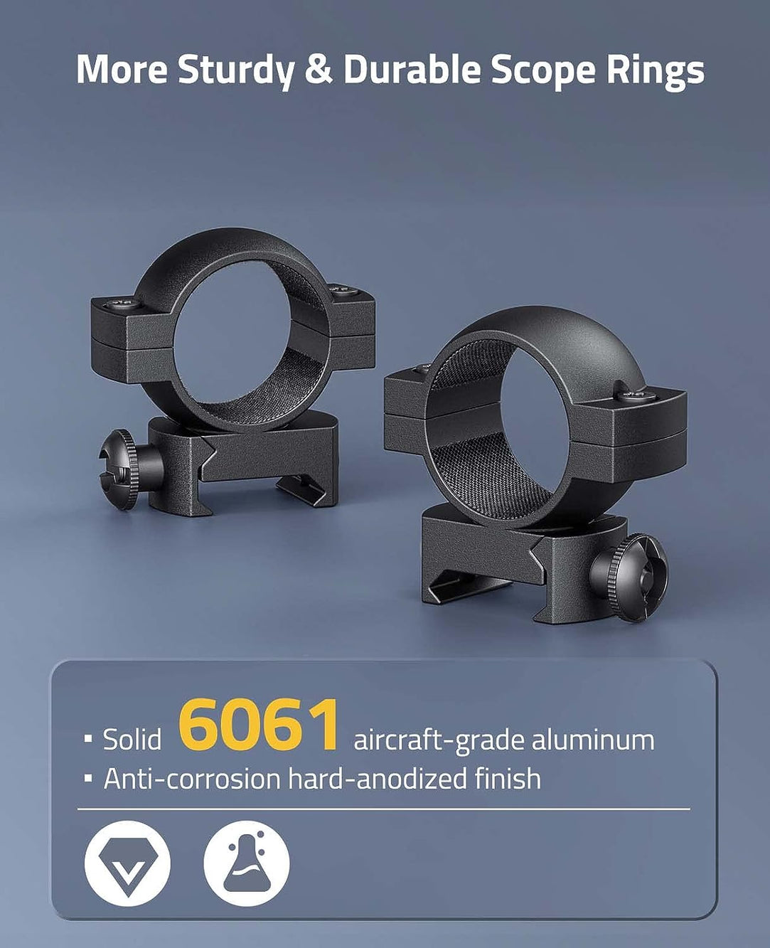 CVLIFE Scope Rings Mounts 1 Inch - 2 Pcs