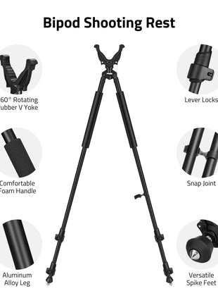 CVLIFE Shooting Bipod featuring bipod shooting rest in black