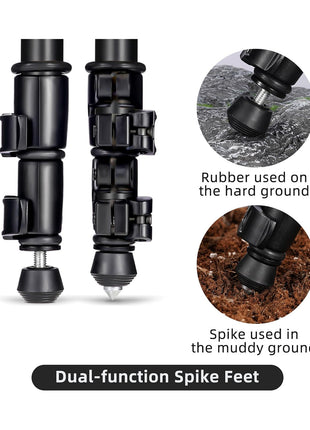 Hunting Bipod with Dual-function Anti-slip Spike Feet 