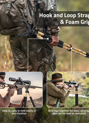 Shooting Tripods for Rifles with Hook and Loop Strap