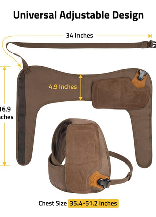 CVLIFE Shotgun Shoulder Pad featuring universal adjustable design inches chest size, 34 inches x 4.9 inches in brown
